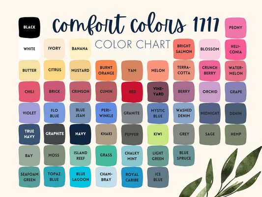 A Guide to Selecting Colors for Your Comfort Colors C1717 Tee