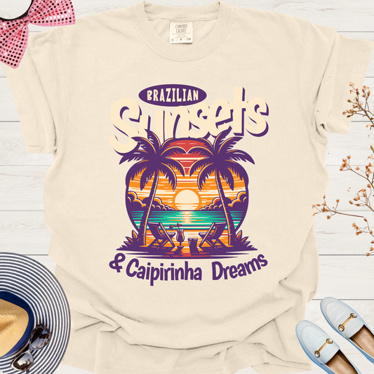 Brazilian Sunsets Tee: Caipirinha Dreams T-Shirt